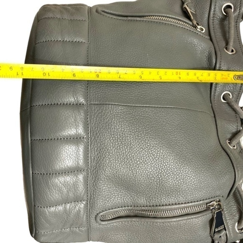 Aimee Kestenberg Gray Leather Drawstring Bucket B… - image 8